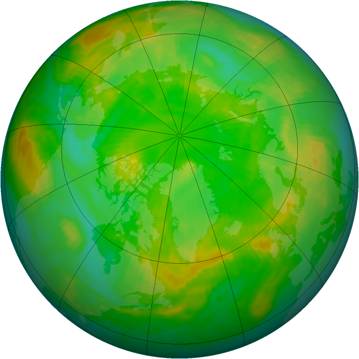 Arctic ozone map for 30 June 1985